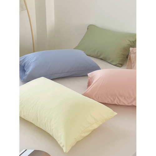 60支裸睡級｜百搭純色60支新疆長絨棉枕套純棉枕頭套枕巾單衹單人