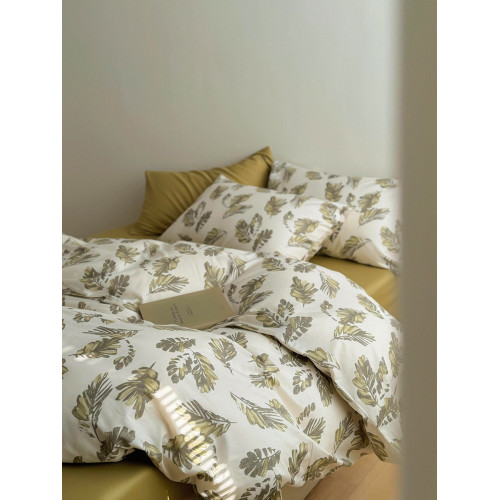 森系復古懷舊純棉被套單件1.8床上四件套全棉被罩150x200x230床品