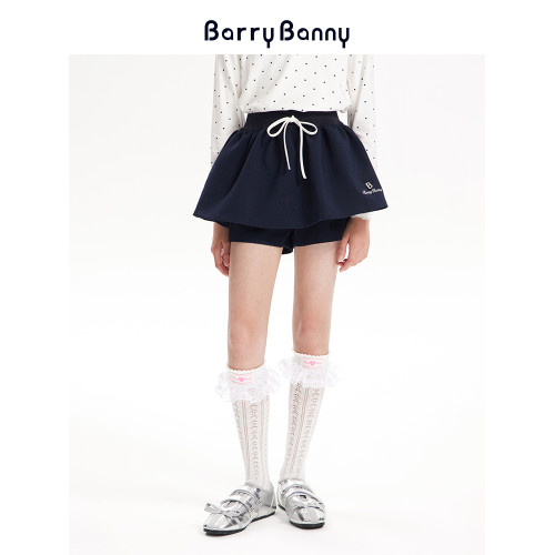 BarryBanny女童花苞褲裙2025新款夏季復古芭蕾裙兒童假兩件半身裙