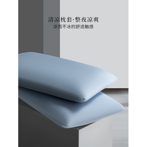 高級涼感天雪絲枕套一對裝家用夏季冰絲單人48cmx74cm枕頭內芯套
