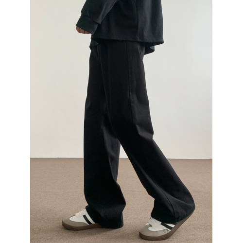AMGX米白色休閒褲男2025新款cleanfit風寬松垂感美式直筒濶腿褲子