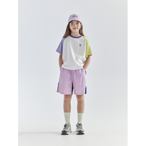 cicochild 25年夏季新款女童拼色休閒短褲中大童戶外運動褲子