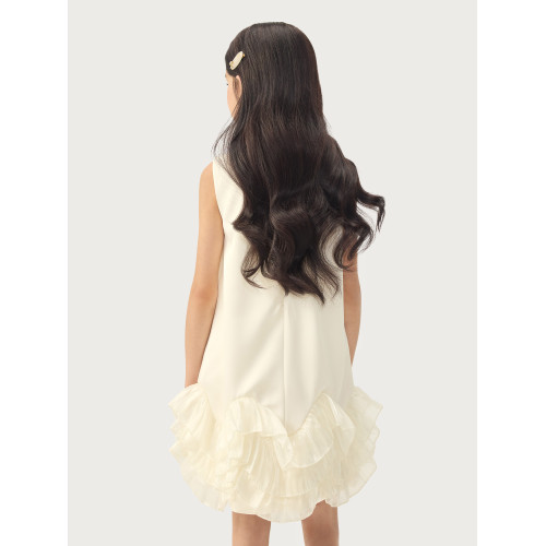 YinGiiar童裝杏色連衣裙女童2025新款高級感生日禮服裙兒童公主裙