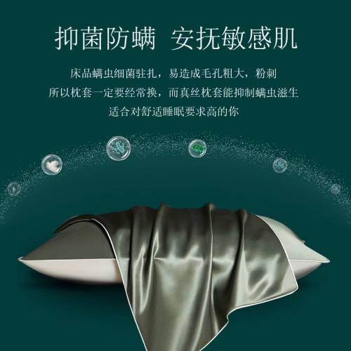 30姆米真絲枕套一對裝桑蠶絲絲綢枕套枕巾夏季冰絲枕頭套48x74cm