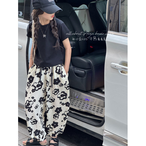 短款女童夏裝T恤兒童短袖上衣2025新款洋氣童裝女大童純棉衣服薄t