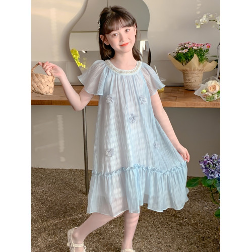 英國Next Svip藍色裙子女童連衣裙夏季薄款2025新款超好看裙子女