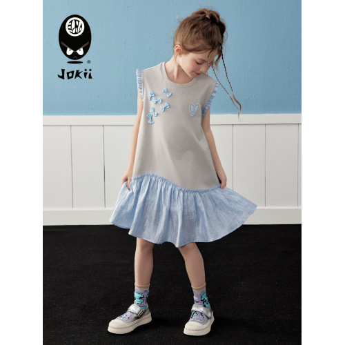 jokii潮牌童裝『晨曦』女童連衣裙蝴蝶結甜美背心裙25夏裝
