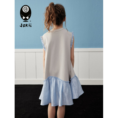 jokii潮牌童裝『晨曦』女童連衣裙蝴蝶結甜美背心裙25夏裝