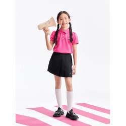 安奈兒童裝女童翻領短袖POLO衫2025夏新款吸溼透氣純棉學院風甜美