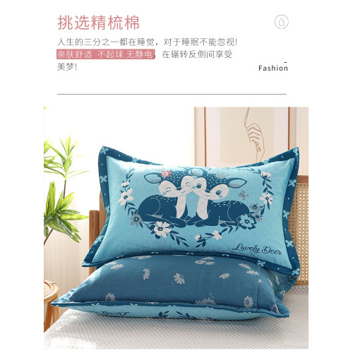 純棉紗布枕套一對裝全棉加大加厚高級柔軟吸汗家用透氣成人枕頭套