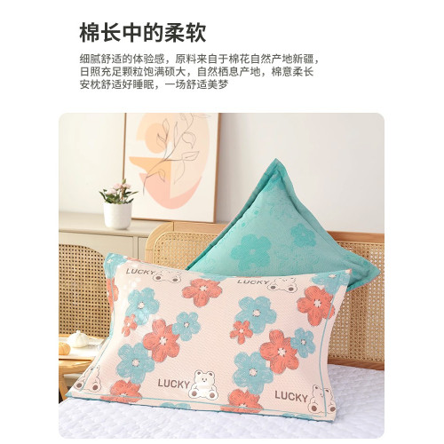 純棉紗布枕套一對裝全棉加大加厚高級柔軟吸汗家用透氣成人枕頭套