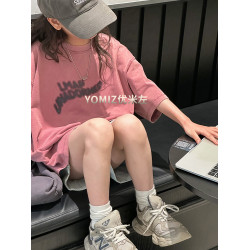 波拉bora韓國童裝女童潮牌短袖T恤2025夏季新款兒童T恤中大童潮
