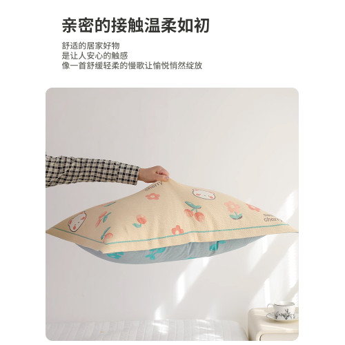 純棉紗布枕套一對裝新款四季通用成人款家用枕芯內膽套全棉枕頭套