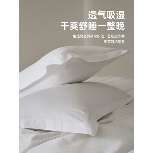 五星級酒店民宿專用60支長絨棉枕套一對裝白色枕頭套純棉全棉成人
