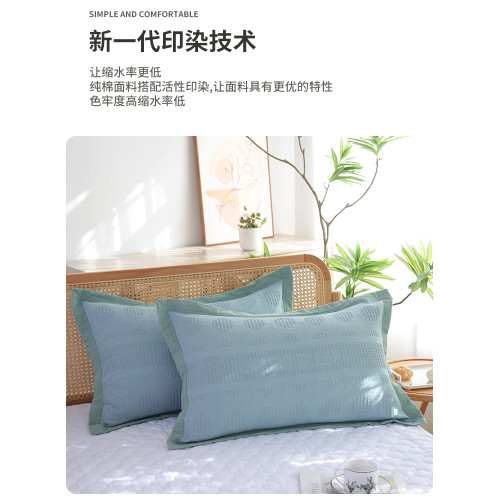 華夫格純棉紗布枕套一對裝成人家用枕頭套柔軟透氣吸汗枕芯內膽套