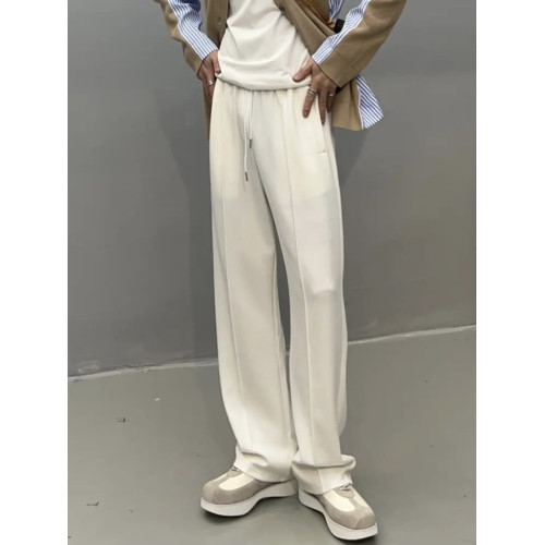 垂感休閒褲男夏季濶腿褲男士韓版寬松直筒褲長褲子黑色運動衛褲男