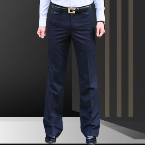 2025年秋直筒微喇叭褲免燙西裝褲男商務垂感休閒西褲灰色寬松濶腿 2025年秋直筒微喇叭褲免燙西裝褲男商務垂感休閒西褲灰色寬松濶腿