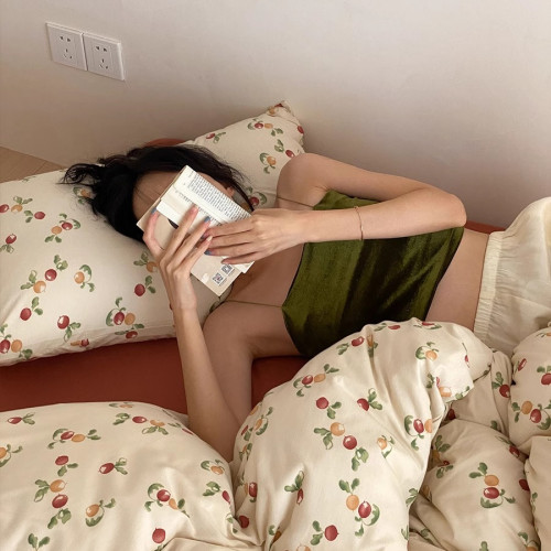 【枕套1個裝】全棉針織棉碎花小清新枕套a類純棉天竺棉單人枕頭套