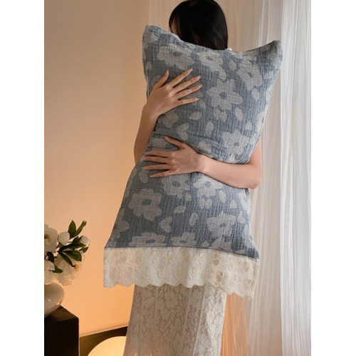 法式四層紗布枕套花邊款一對裝 48/74cm