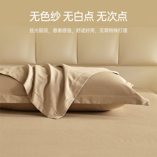高級鉑金絲光全棉枕套簡約風純色純棉枕芯套一對裝48x74cm枕頭套