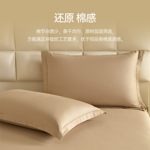 高級鉑金絲光全棉枕套簡約風純色純棉枕芯套一對裝48x74cm枕頭套