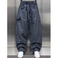 高級冰絲速乾彎刀褲男士夏季新款寬松直筒濶腿褲男款休閒工裝褲薄