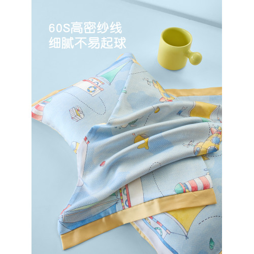 米蘇卡通60s蘭精天絲枕套兒童枕頭套冰絲枕巾學生枕芯套夏季40x60
