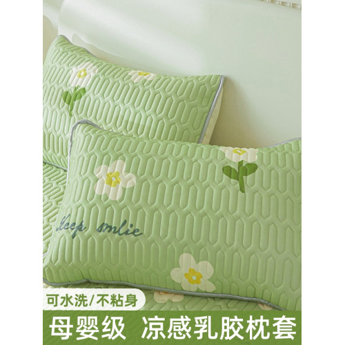 枕頭套一對裝夏季冰絲枕套新款乳膠涼蓆枕頭套48X74cm 枕芯內膽套