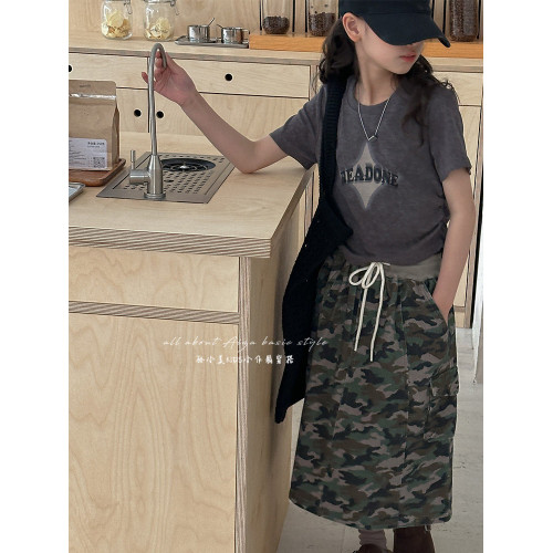 女童收腰短款T恤兒童短袖上衣夏裝新款2025女大童修身衣服打底衫t