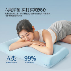水星家紡深睡記憶枕套單衹A類抑菌雙面控溫枕頭套涼感枕芯套單人