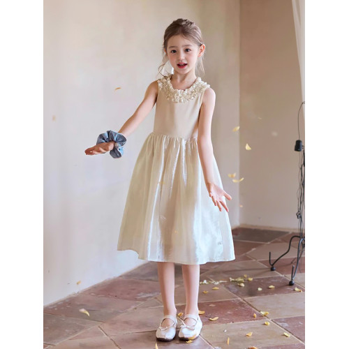 公主裙女童夏季連衣裙2025新款小女孩表演禮服裙兒童背心裙夏裝潮