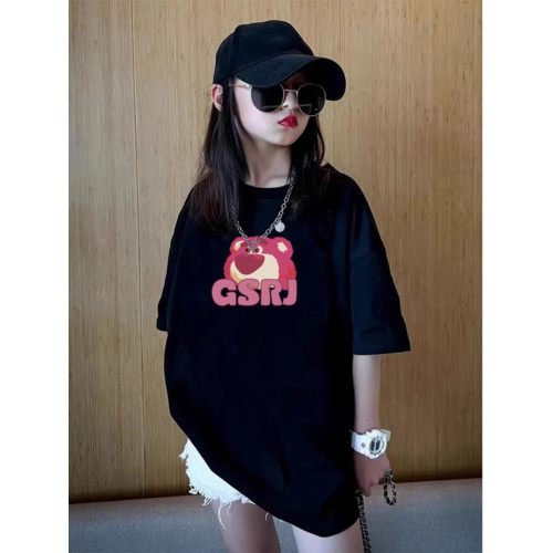英國Next kiss女童短袖t恤純棉夏裝新款兒童大童寬松洋氣半袖上衣