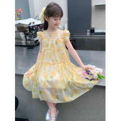 女童連衣裙夏裝2025新款洋氣兒童裙子夏季童裝小女孩碎花背心裙