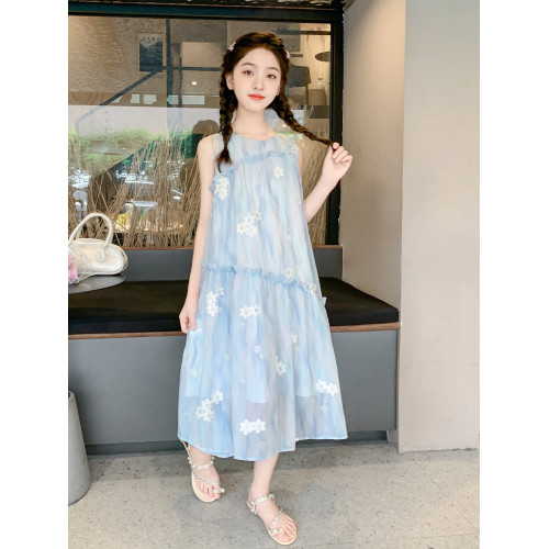 英國Next Svip藍色裙子女童連衣裙夏裝公主裙2025新款女大童夏季