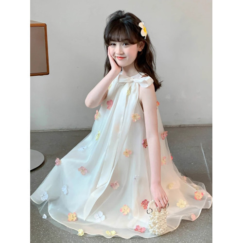 法國女童裙子夏款2025新款童裝女孩夏季網紗公主裙兒童夏天連衣裙