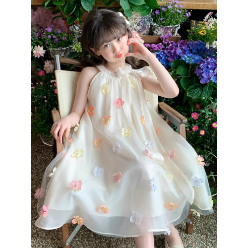 法國女童裙子夏款2025新款童裝女孩夏季網紗公主裙兒童夏天連衣裙