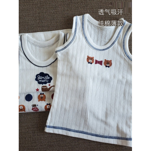 男童英倫純棉無袖夏春秋薄款圓領兒童寶寶無螢光透氣男女打底背心