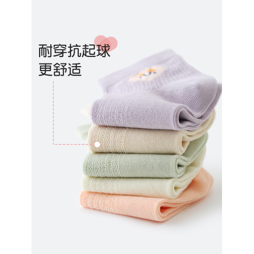 女童襪子夏季超薄款網眼純棉透氣短襪韓系卡通兒童女孩無骨棉襪薄