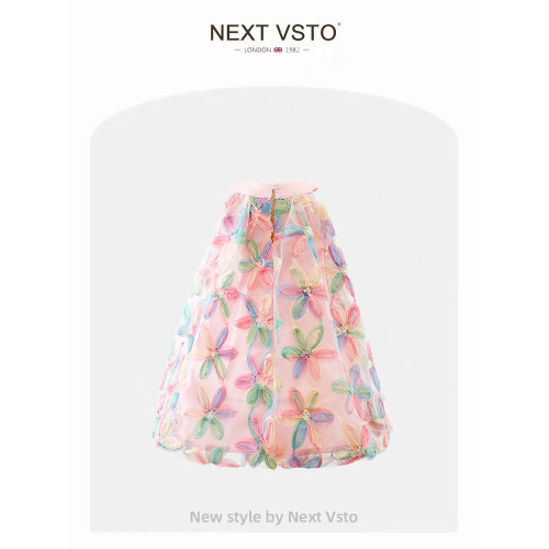 英國NEXT VSTO女童連衣裙夏裝兒童網紗背心裙小女孩蓬蓬紗公主裙