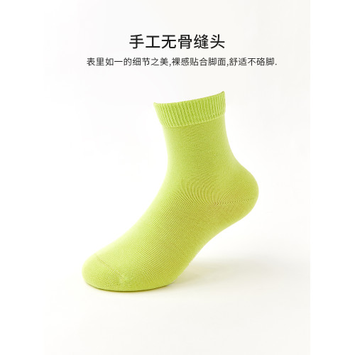 「柔軟100%棉」兒童襪子春夏季寶寶A類中筒男童純棉無骨純色全棉