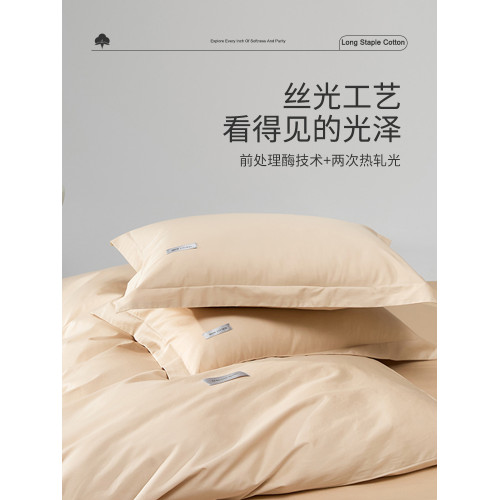 100純棉枕套單人家用全棉枕頭套長絨棉枕芯套一對裝48x74純色
