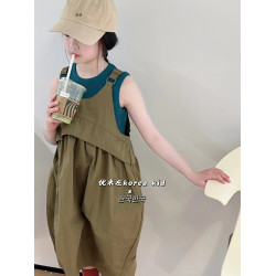 波拉bora韓國童裝女童連衣裙2025夏裝洋氣女孩背帶裙時髦中童裙子