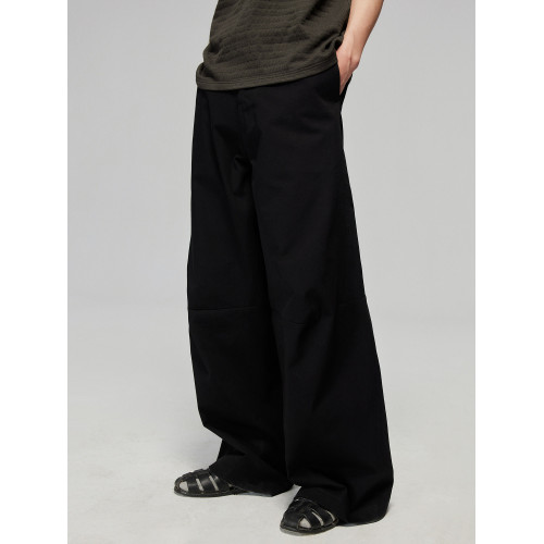 Simple Project 純棉寬鬆立體分割裁剪濶腿褲直筒廓形休閒長褲