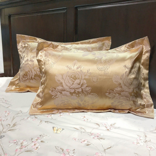 歐式貢緞提花枕套一對裝全棉乳膠枕枕套枕頭套枕套兩衹不含枕芯