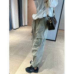 WTHEONE寶藏涼涼褲寬鬆顯瘦束腳工裝褲美式休閒濶腿褲女夏季薄款