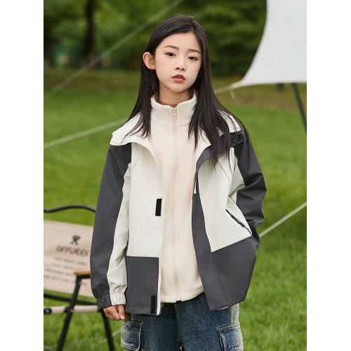 兒童三合一沖鋒衣可拆卸2025春秋新款中大童女童外套兩件套加厚潮