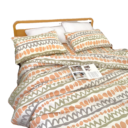 純棉斜紋床單被套100%全棉活性印染被罩單雙人套件卡通波紋學生 純棉斜紋床單被套100%全棉活性印染被罩單雙人套件卡通波紋學生