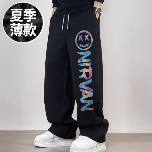 180以上高個子300斤直筒濶腿褲休閒衛褲加肥加大碼薄款長褲男春夏