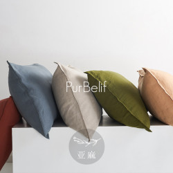 PurBelif 【吟遊】枕套100%雨露麻高支數高密度色織亞麻枕套系列