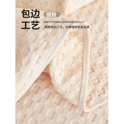 A類華夫格純棉枕巾一對裝2025新款輕奢高級感全棉紗布防頭油枕套
